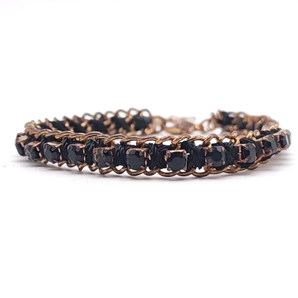Black Gold Chain Bracelet Boho Glam